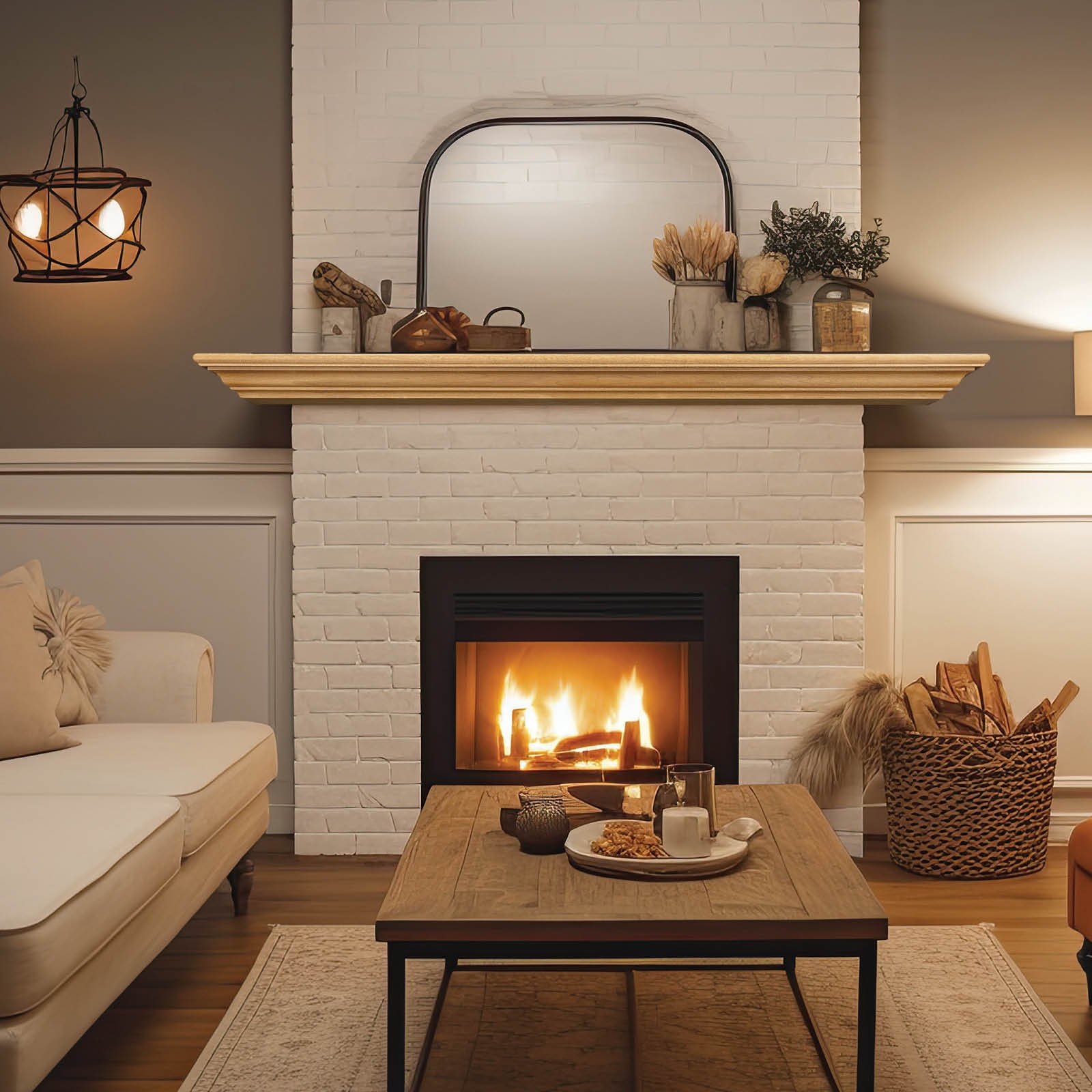 Decorative Timber Beam Mantel Brackets for the flat sawn beam